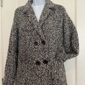 Ambiance apparel black & white peacoat size medium